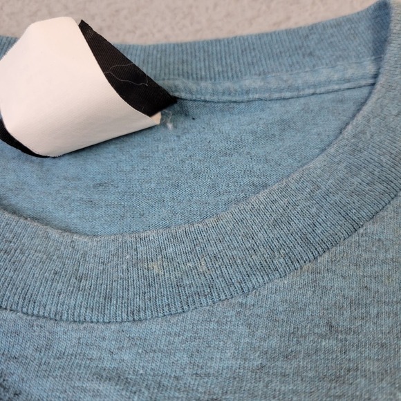 Vintage 90's Wolf T-Shirt Double Sided Silver Dollar City Men's XXL Blue Single - Picture 5 of 11